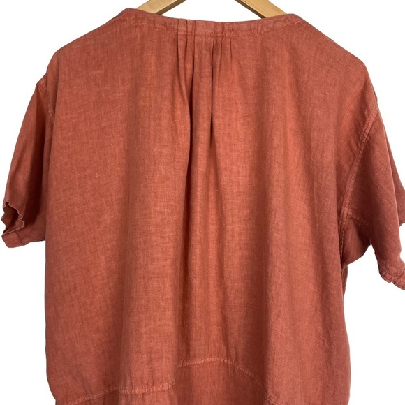 Linen Garmentory Garment Farmer Shift Dress Medium Large Lagenlook Rust Neutral - Picture 8 of 13